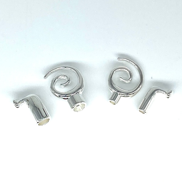 BeadSmith  Small Glue In Swirl Toggle Clasps -Silver Plate. Choose Hole size.