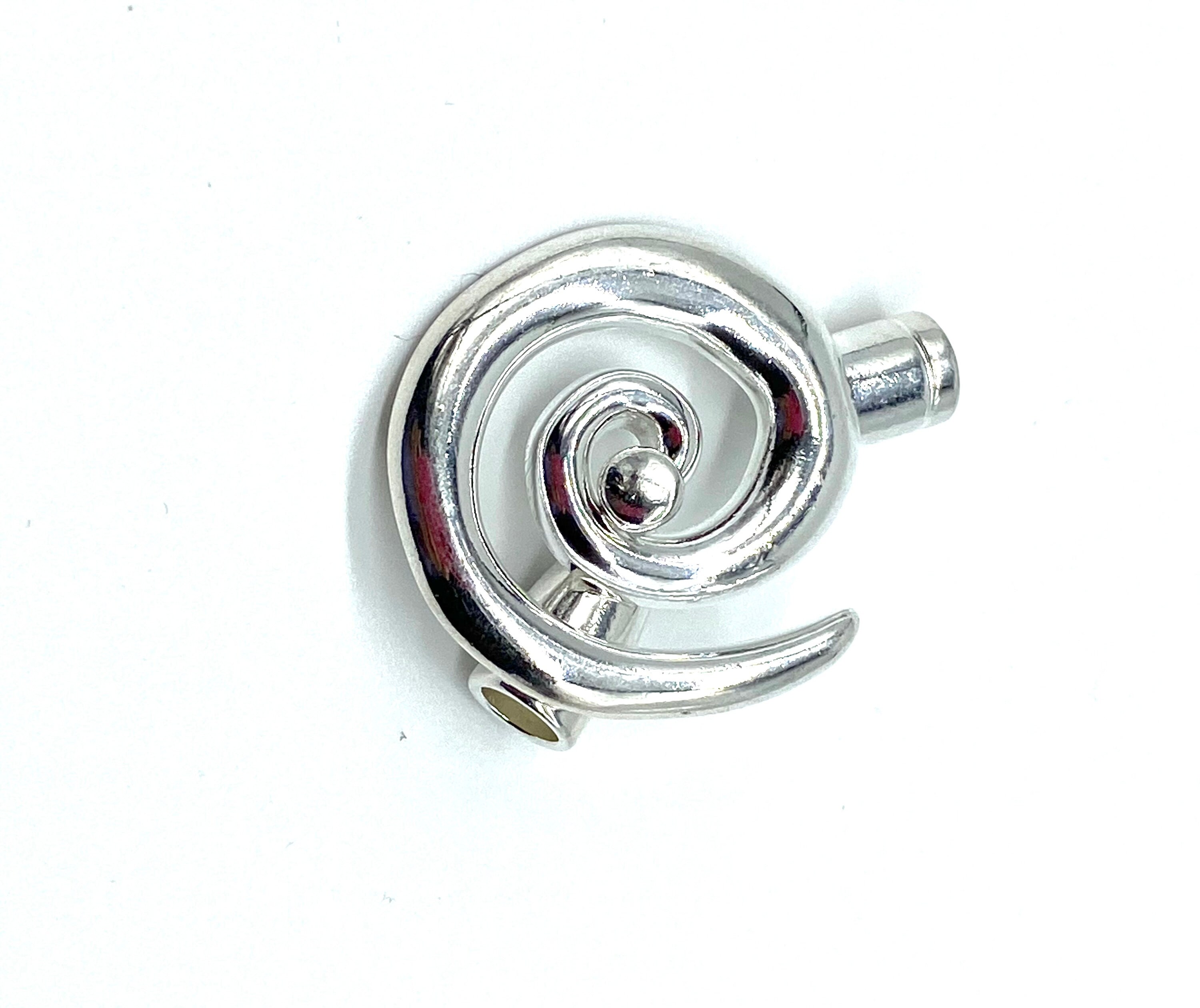 Shiny Silver Plated Kumihimo Swirl Toggle Clasp 3.2mm Shiny Silver Plated Kumihimo Swirl Toggle Clasp 3.2mm