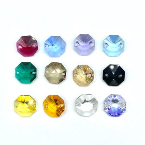 14 mm #8116 or #6404 Swarovski Crystal 2 Holes Octagon Link / Pendant.Choose Color