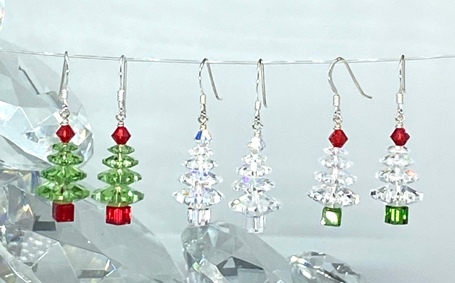 Swarovski Crystal Christmas Tree Earring. Fun and Festive Etsy