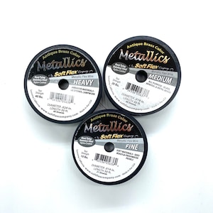 30 Ft or 100 Ft  Antique BRASS Metallic Soft flex wire. Choose Diameters and spool length.