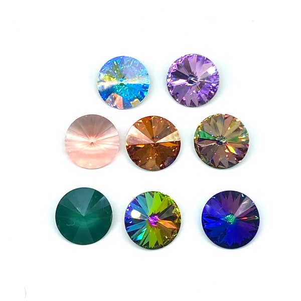 2 pcs 14 or 16 mm #1122 Rivoli Swarovski Crystal. Special effect.Choose colors and sizes