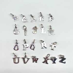Sterling Silver Letter, Initial Charm, Initial Pendant, Capital Letter, Alphabet Charms. Free Shipping!