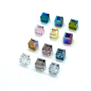 6 mm # 5601 SWAROVSKI ELEMENT CUBE Beads Choose Color and Quantity 4 or 10  Pieces.