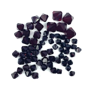 4,5,6 or 8 mm Garnet. Genuine Swarovski Crystal Beads #5301/5328.
