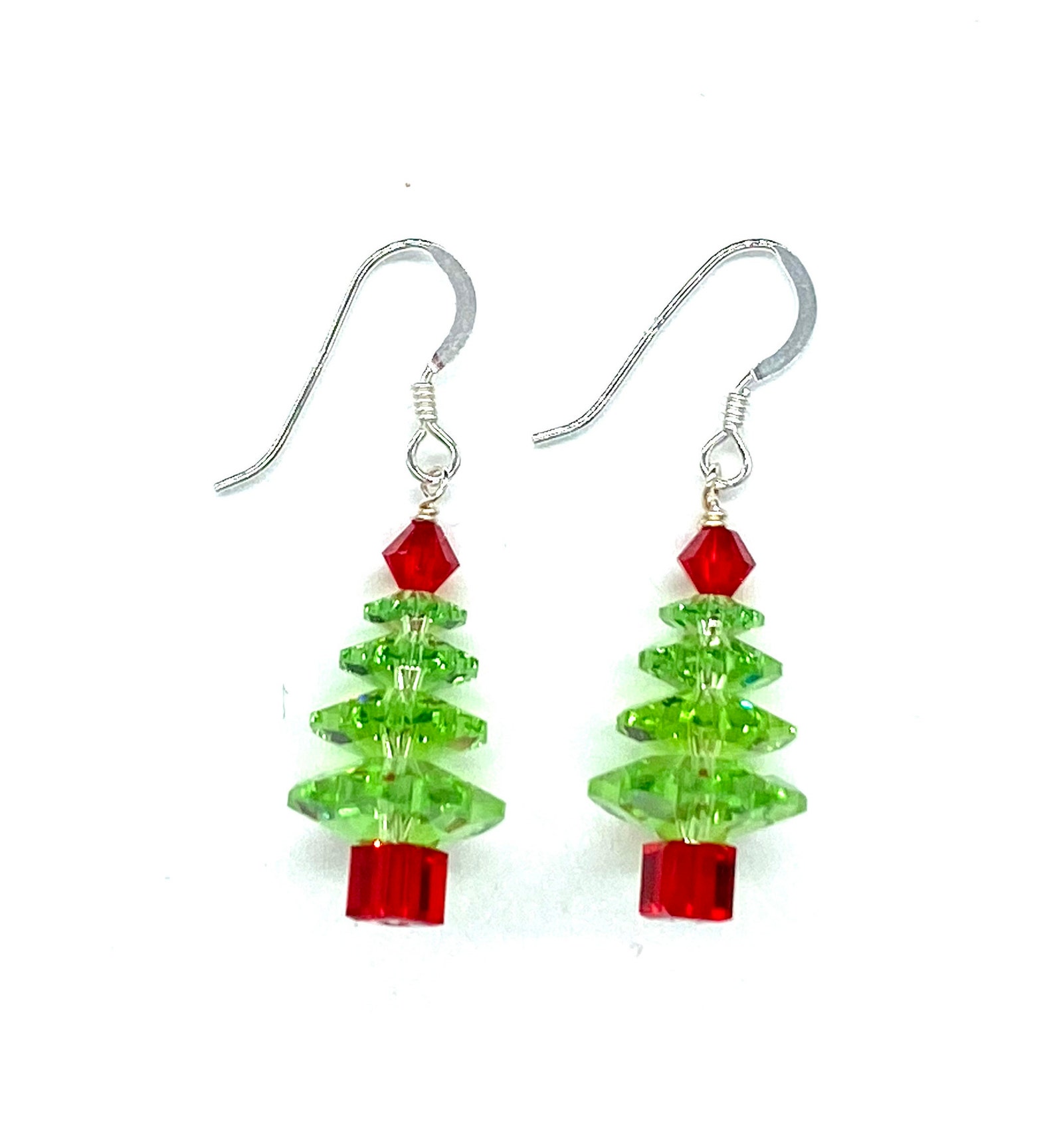 Swarovski Crystal Christmas Tree Earring. Fun and Festive Etsy