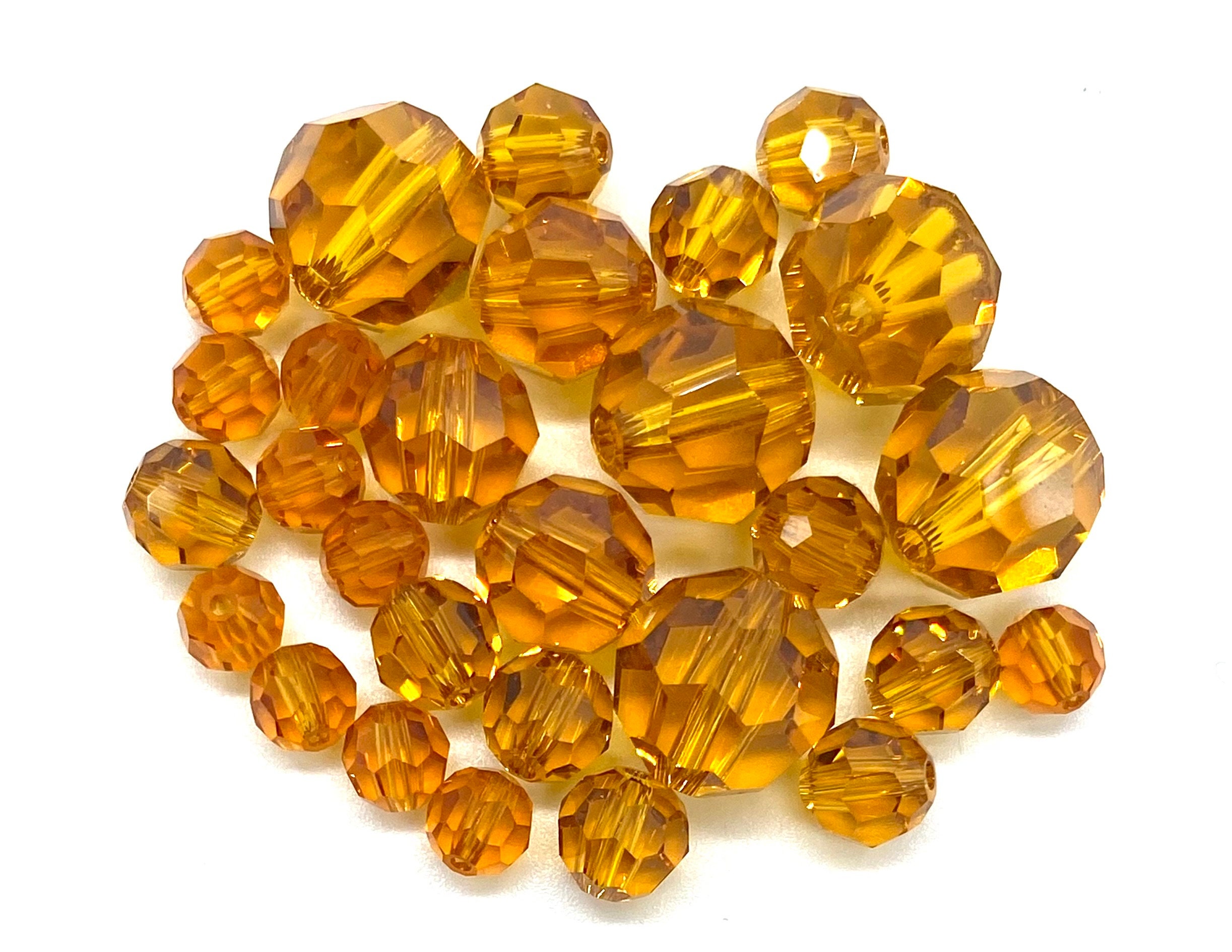 4,5,6,8,10 Mm Topaz. #5000 Round Genuine Swarovski Crystal Beads 