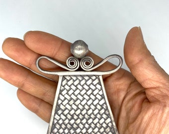 Large Focal pendant. Vintage Hill Tribe silver .975.