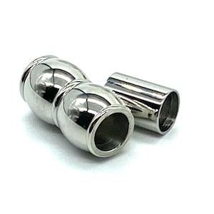 slide in Magnetic tube Clasps Stainless Steel. KUMIHIMO / leather Glue in clasps.