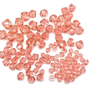 3 or 5 mm Rose peach. Genuine Swarovski Crystal Beads #5301/5328.