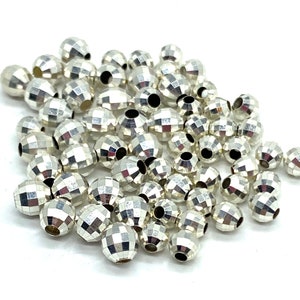 3,4,5 mm Sterling silver Mirror beads. Choose size and Quantity.