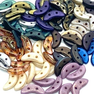 5/10 grams Czechmates Crescent 2-hole beads.