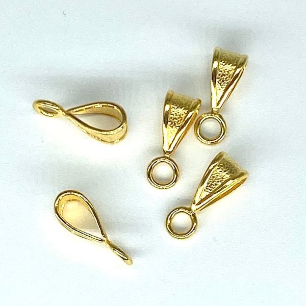 14 mm Bright gold plate Bail. Choose pack size.