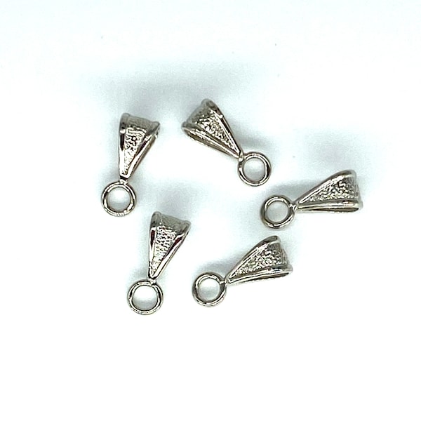 5 or 20 Pieces 14 mm non tarnished Silver Bail