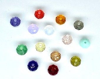 6 pieces 8 mm #5040 Briolette Genuine Swarovski Crystal Rondelle beads. Choose colors