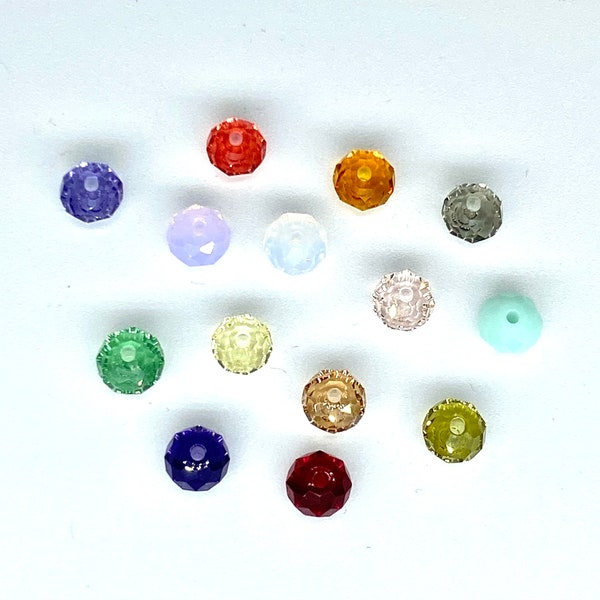 6 pieces 8 mm #5040 Briolette Genuine Swarovski Crystal Rondelle beads. Choose colors