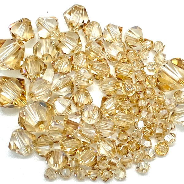 3,4,8mm Crystal Golden Shadow. Special Edition. Genuine Swarovski Crystal Beads #5328.