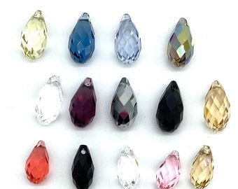 2 x #6010 Briolette Pendant. Swarovski Crystal. Choose colors and size.