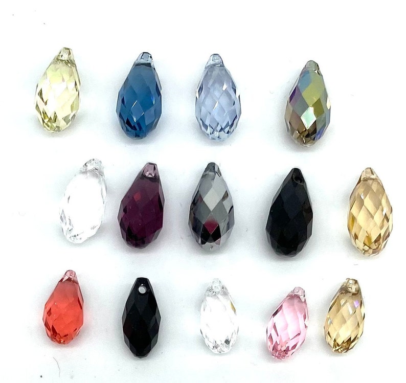 2 x 6010 Briolette Pendant. Swarovski Crystal. Choose colors and size. image 1