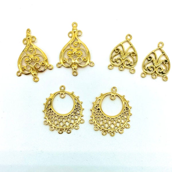 Vermeil Chandelier Earring finding. 18K Gold plated over sterling silver 925. Choose design