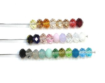 6 mm #5040 10 Pcs. Briolette Genuine Swarovski Crystal Rondelle beads. Choose colors