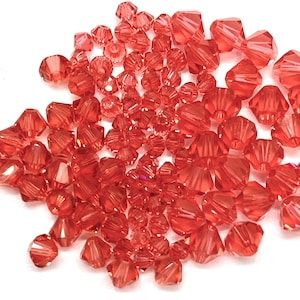 3,4,5 mm Padparadscha. SWAROVSKI®  Swarovski Crystal Beads #5301/5328.
