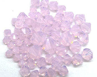 4,5,6,8 mm Rose Water Opal. Genuine Swarovski Crystal Beads #5301/5328.