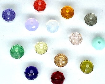 10 Pcs 6 mm #5040 Briolette Genuine Swarovski Crystal Rondelle beads. Choose colors