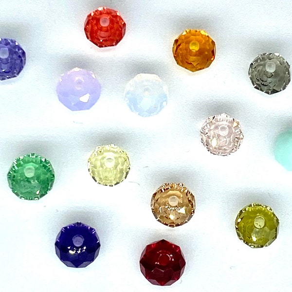 10 Pcs 6 mm #5040 Briolette Genuine Swarovski Crystal Rondelle beads. Choose colors