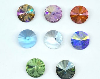2 pcs 12 mm #1122 Rivoli Swarovski Crystal. Special effect. Choose colors and sizes