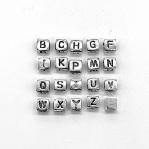 5.5 mm Alphabet Beads.Sterling silver .925.