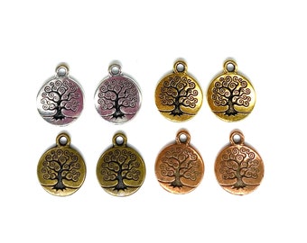 2 Pc Tree of Life Charms, TierraCast 15mm Bifacciale.  Peltro senza piombo. Scegli finito. Spedizione gratuita.