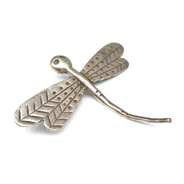 Dragonfly pendant 50 x 50 mm. Vintage Hill Tribe silver. 975.