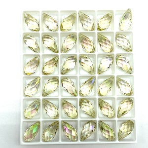 2 x 6010 Briolette Pendant. Swarovski Crystal. Choose colors and size. Luminous Green
