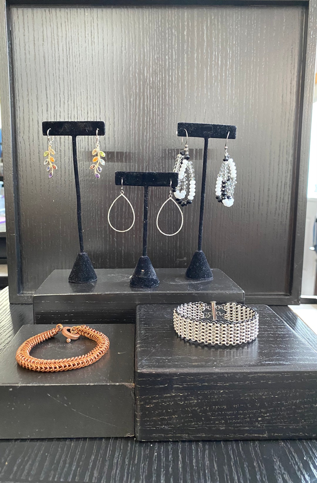 Wooden Riser Block Jewelry Display. Dark Finished. Set of 3 Blocks - Etsy