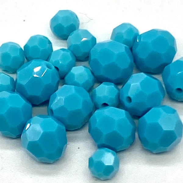 4 or 6 mm Turquoise. #5000 Round Genuine Swarovski Crystal Beads. Choose size and Quantity.