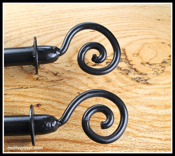 Spiral Drapery Rod Finial Hand Crafted Set Of 2 Etsy