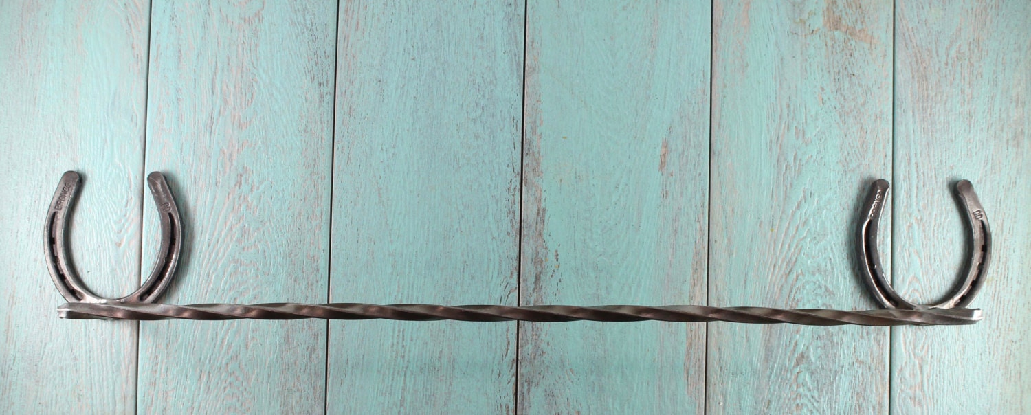 Horseshoe Towel Bar with Twisted Bar Etsy