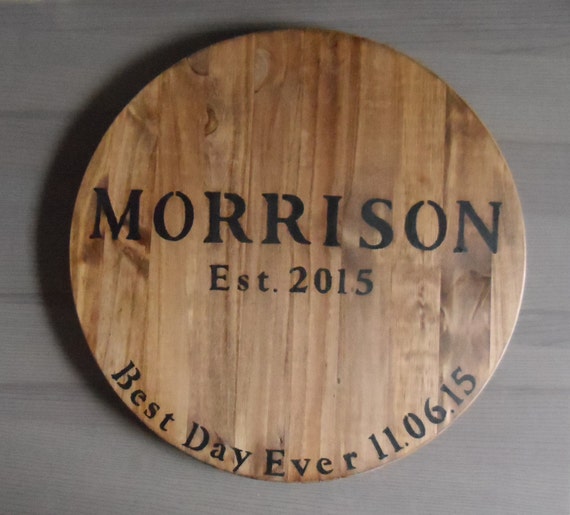 Custom Wine Barrel Lid Faux Best Day Ever With Name And Est Etsy