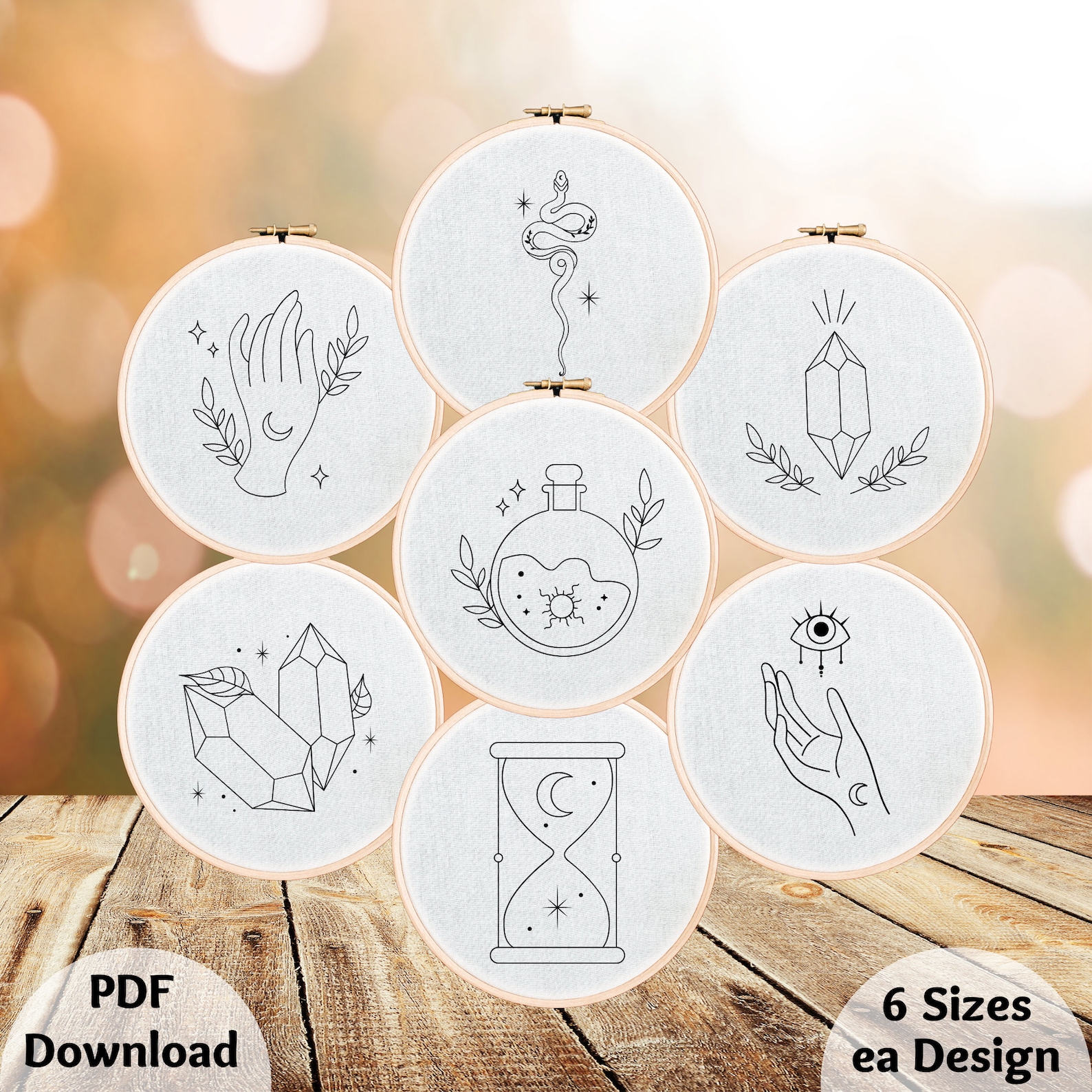 Witchy Hand Embroidery Patterns 14 Different Designs - Etsy