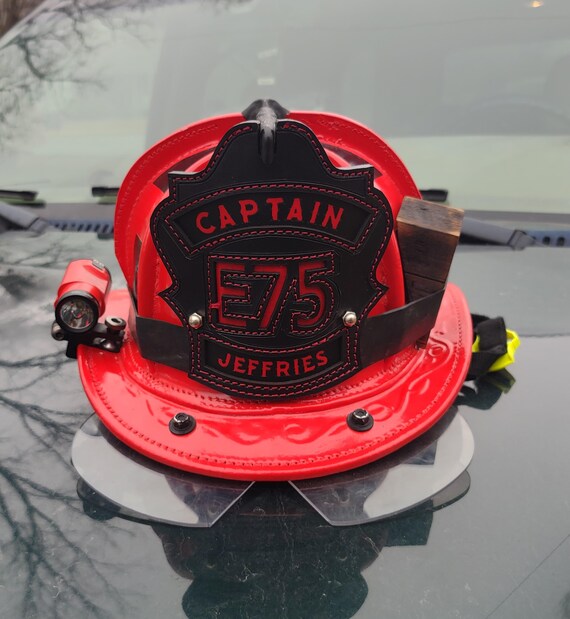 thumbnail image 2 of Custom Firefighter Engineer Helmet Shield Sticker - Style 6 - Made In USA 2 of 3