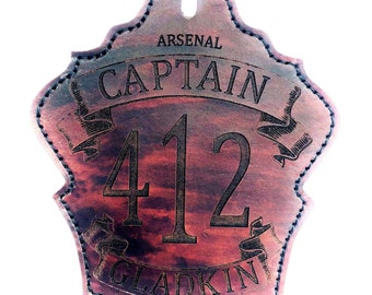 Personalized Leather Fire Helmet Shield: Engraved Firefighter Gift