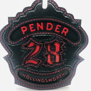 Personalized Leather Fire Helmet Shield: Firefighter Gift