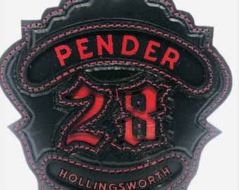 Personalized Leather Fire Helmet Shield: Firefighter Gift