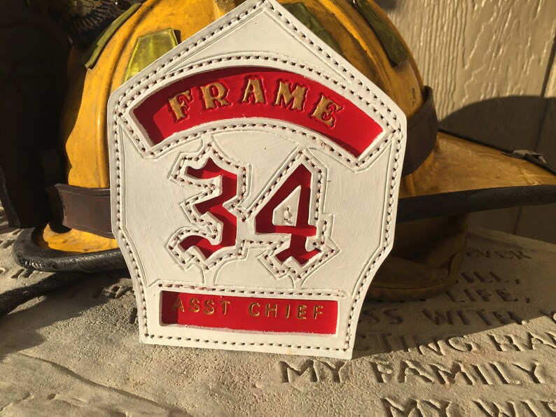 Firefighter Gift for Him Custom Leather Fire Helmet Shield Etsy