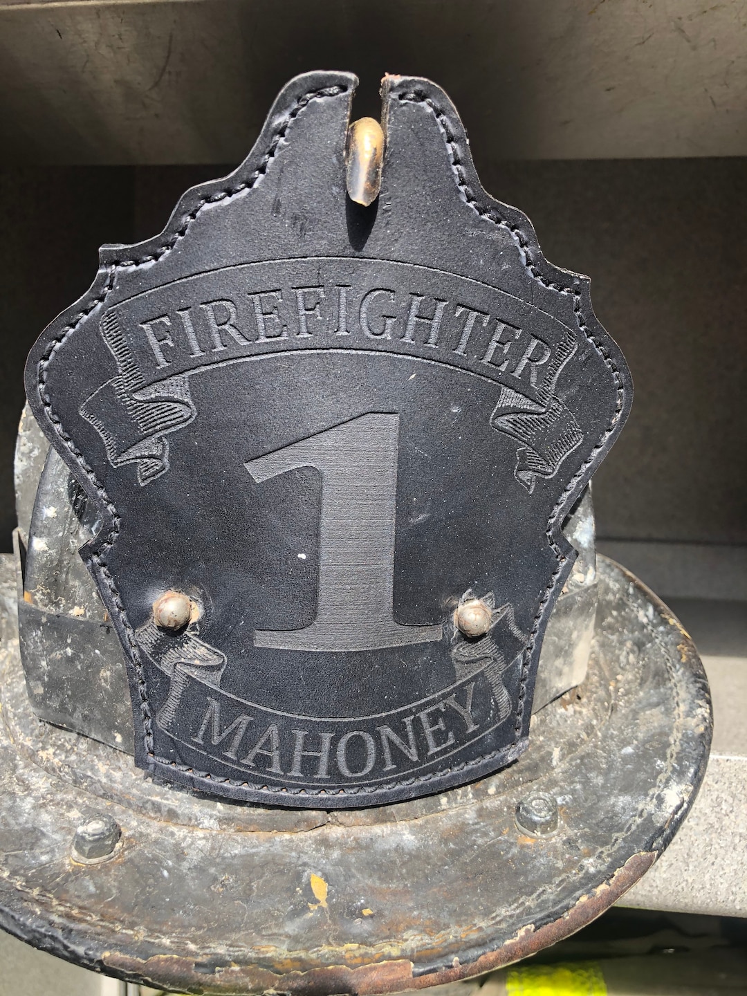 Fire Helmet Shield Personalized Custom Front for Firefighters. Custom