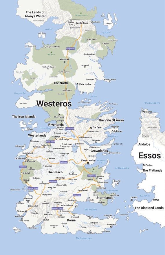 Carte Westeros Carte