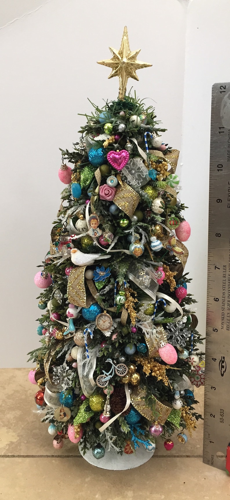 Dollhouse miniature Christmas tree 1/6 scale Pidgin seka Etsy