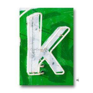 Letter Art, Letter K Alphabet Art, Vintage Vegas Neon Sign Letters
