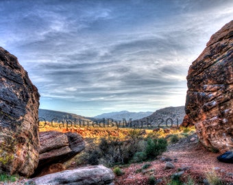Red Rock Canyon Sunset, Desert Sunset - Hampel Fotoabzug